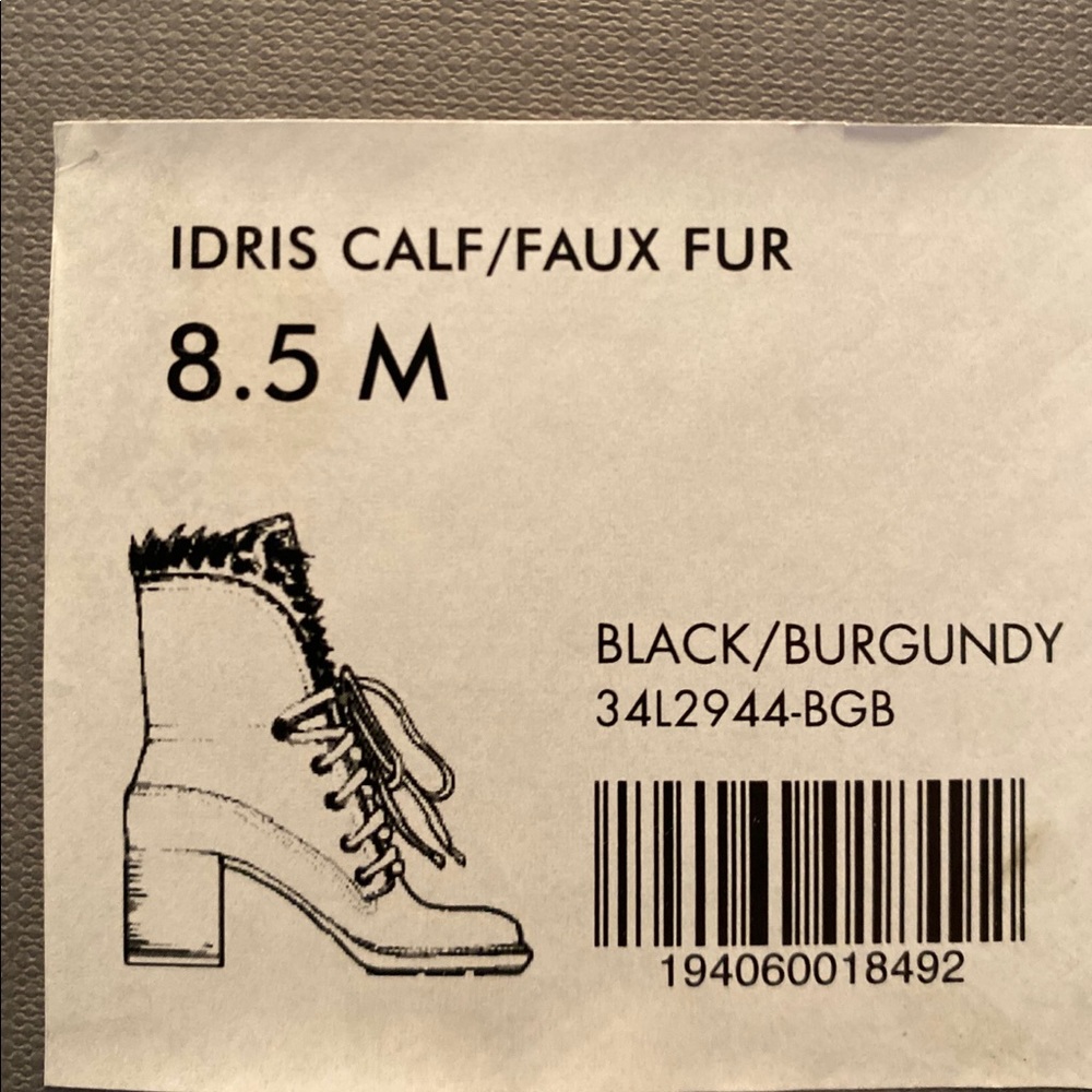 Aquatalia Idris Calf/Faux Fur Black/Burgundy - Picture 2 of 6